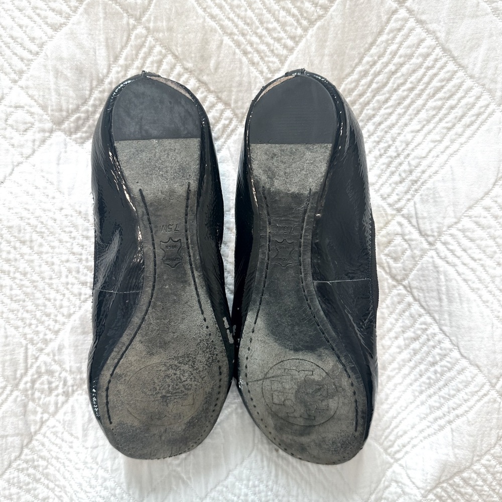 Tory Burch Woman's Ballerina Flats | Caroline Elastic Trim | Black  |Size 7.5 - Picture 3 of 3